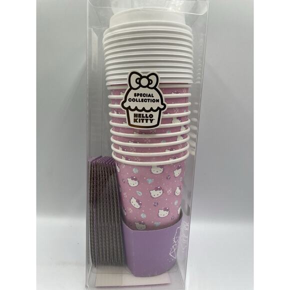 New Hello Kitty Special Collection Set Of 10 Hot Travel Cups W/ Sleeves & Lids - Picture 1 of 5